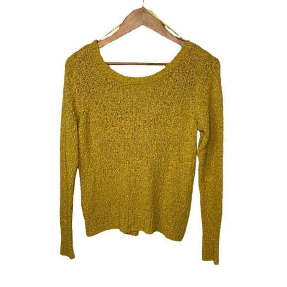 S V-back Knit Sweater, Mustard - Picture 1 of 9
